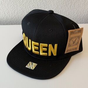 Black and Gold “Queen” Snapback Hat